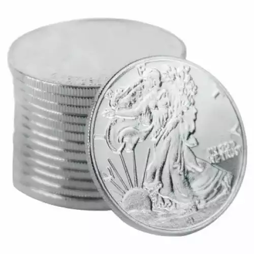 1/10 oz Walking Liberty Silver Round (Roll of 50, New) (3)