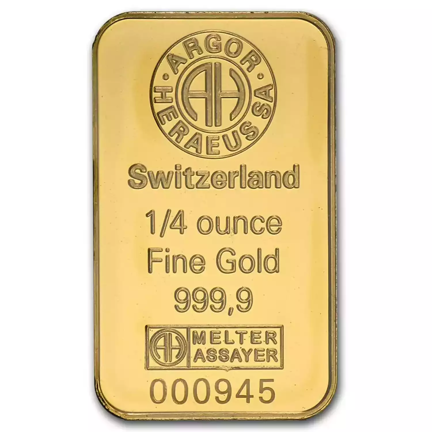 1/4 oz Argor Heraeus Gold Bar (New in Assay) (3)
