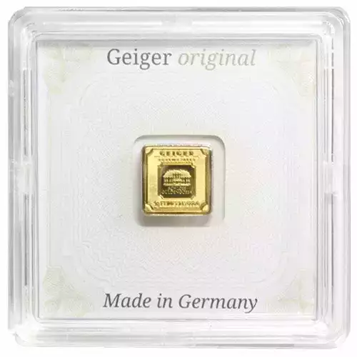 1 Gram Geiger Square Gold Bar (New w/ Assay)