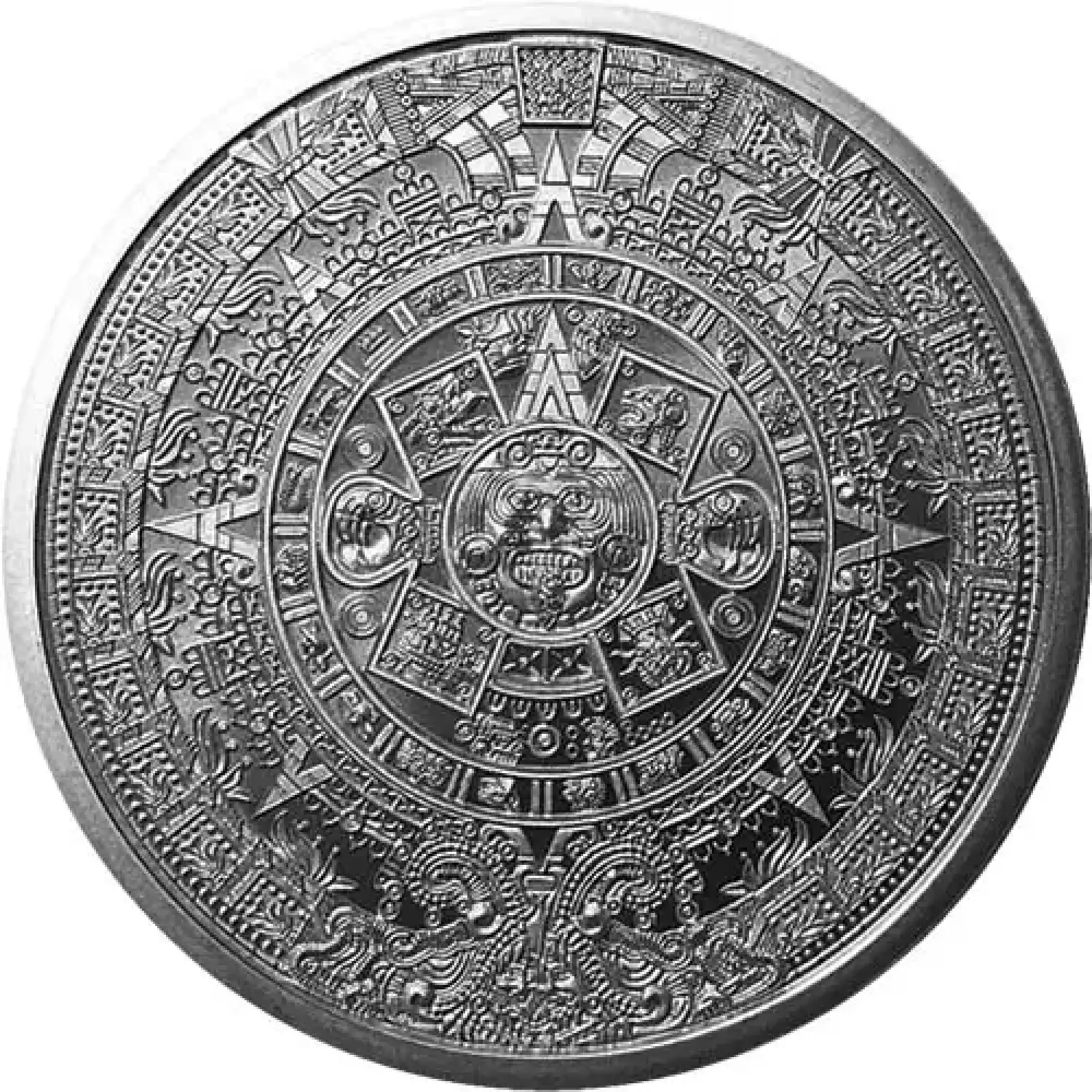 1 oz Aztec Calendar Silver Round (2)