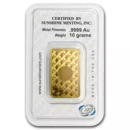 10 gram Gold Bar - Sunshine Minting New Design (In TEP Packaging) (2)