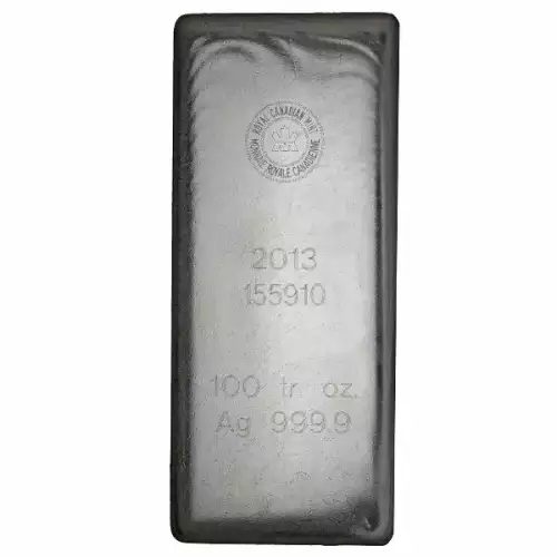 100 oz (RCM) Royal Canadian Mint Silver Bar (Version #1)