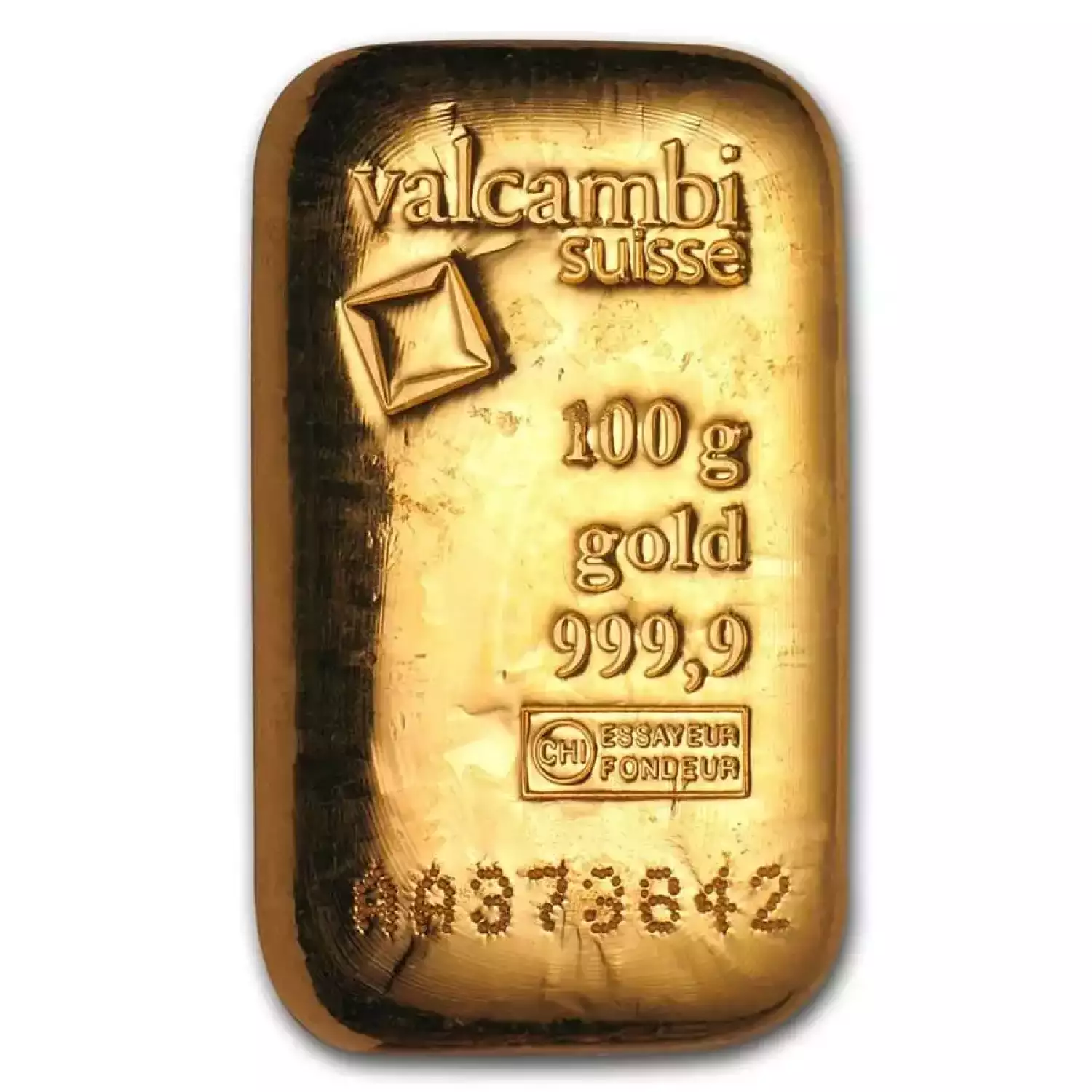 100g Valcambi Cast Gold Bar