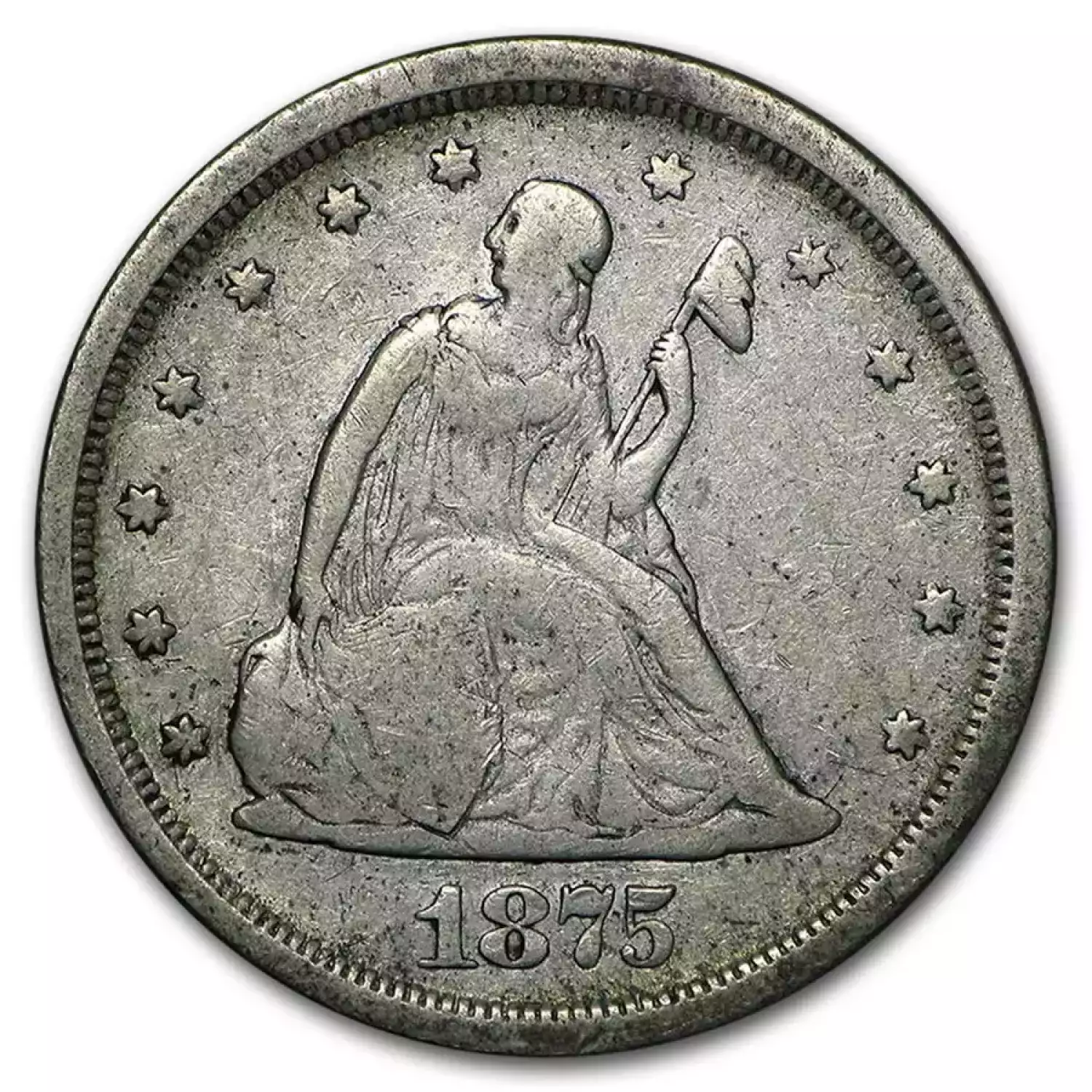 1875-S Twenty Cent Piece In Franklin Mint Slab (Good) (1)
