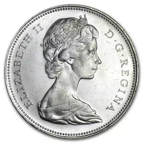1958-1967 Canada Silver Dollar AU (.800 Fine) (2)