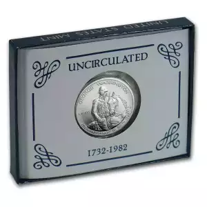 1982-D George Washington 1/2 Dollar Silver Commem BU (Box & COA)