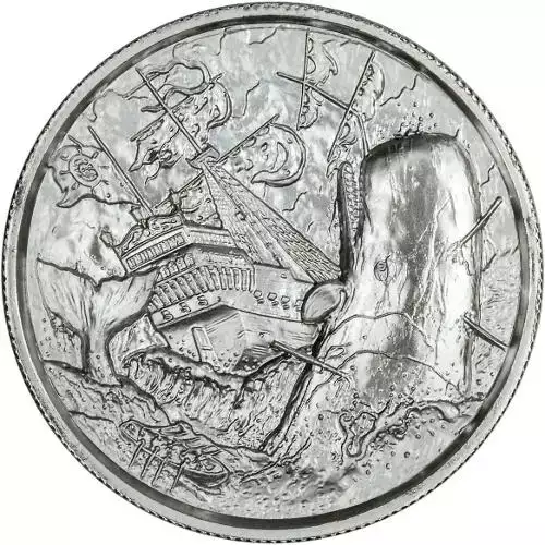 2 oz Elemetal The White Whale Ultra High Relief Silver Round (Privateer Series #6, New)