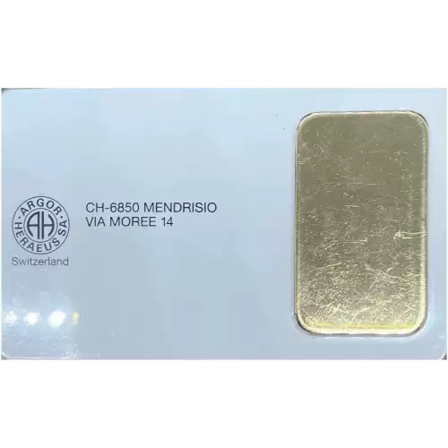 20 gram Gold Bar - Argor-Heraeus (In Assay) (2)