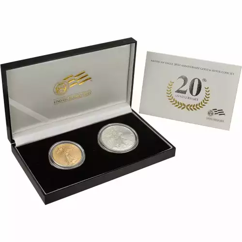 2006-W US American Eagle 20th Anniversary Gold & Silver Burnished Two-Coin Set (1)