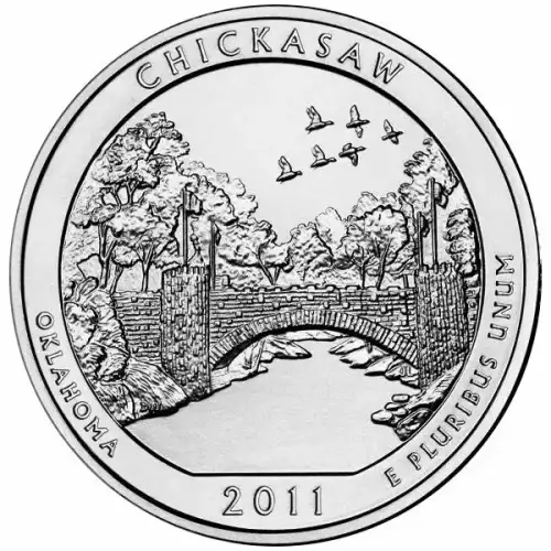 2011 5 oz Silver America the Beautiful Chickasaw National Recreation Area Park
