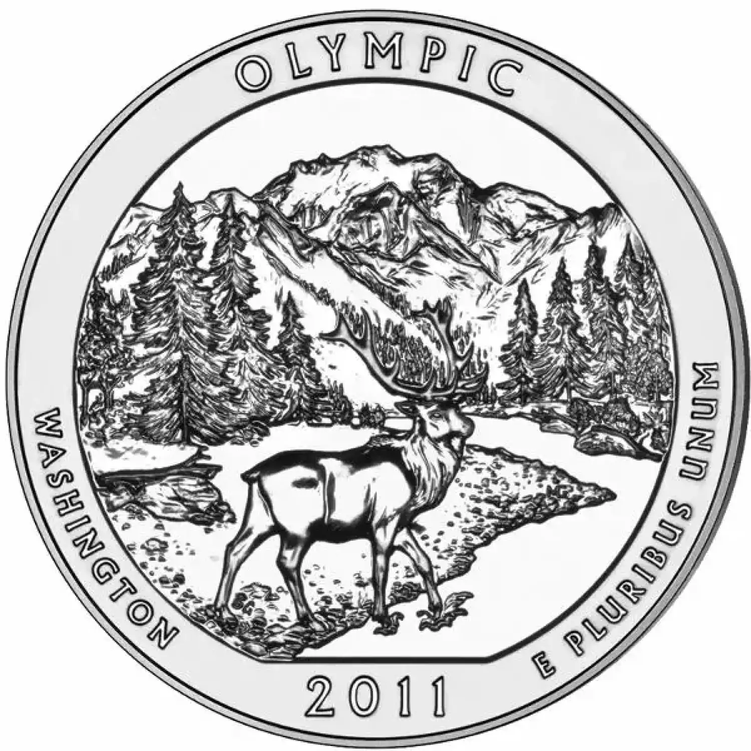 2011 5 oz Silver America the Beautiful Olympic National Park
