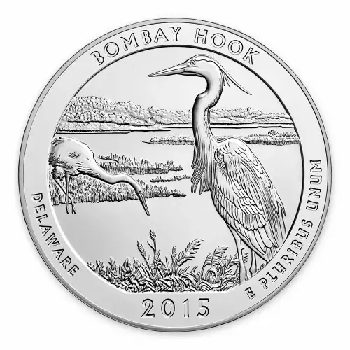 2015 5 oz Silver America the Beautiful Bombay Hook National Wildlife Refuge