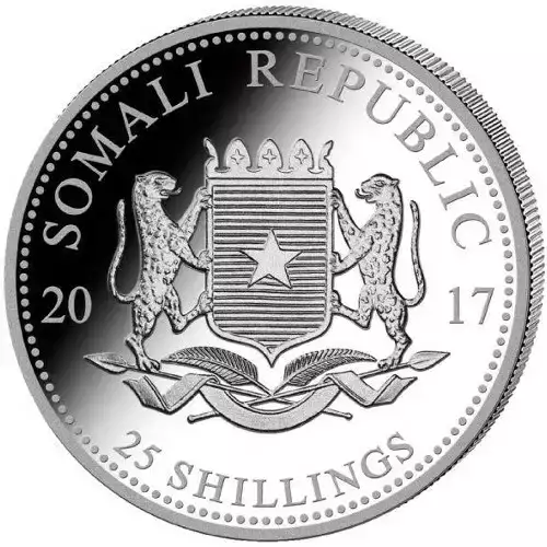 2017 1/4 oz Somalia Silver Elephant Coin (BU) (2)