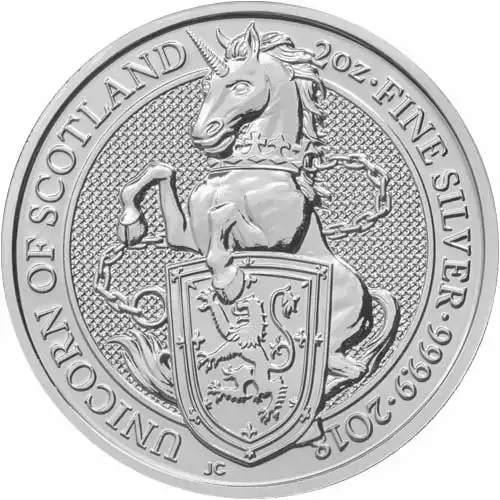 2018 2 oz British Silver Queen’s Beast Unicorn Coin