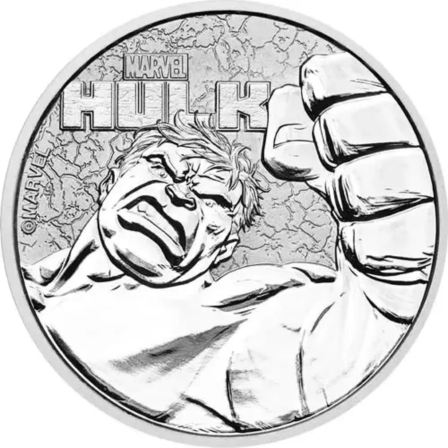 2019 1 oz Tuvalu Hulk Marvel Series Silver Coin (BU)