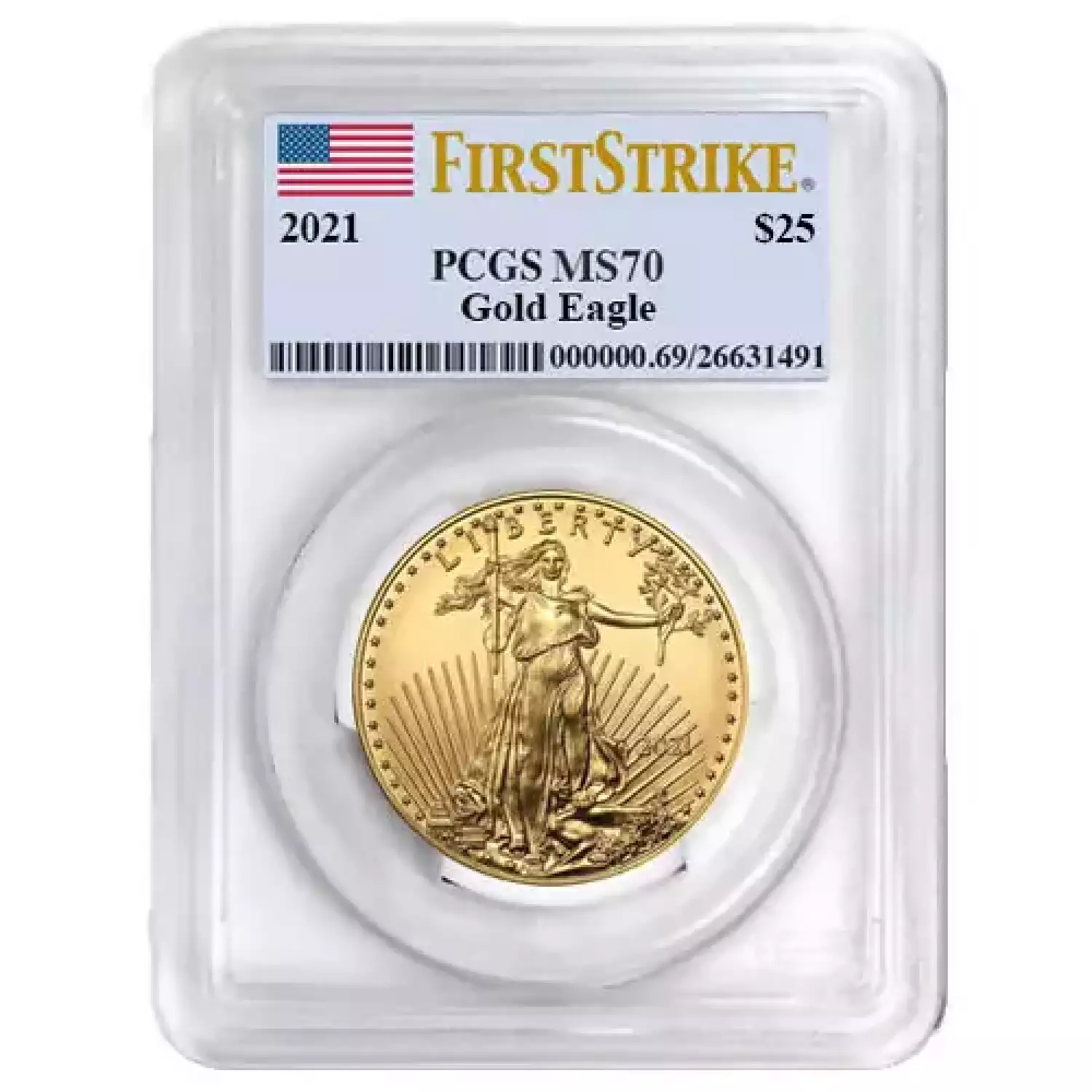 2021 1/2 oz American Gold Eagle Coin MS70 (Type 1) PCGS or NGC (2)