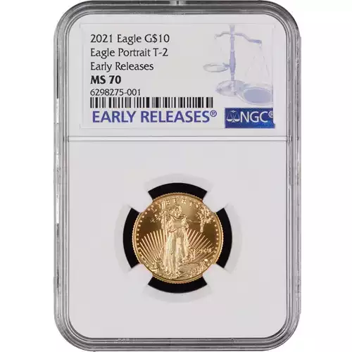 2021 1/4 oz American Gold Eagle Coin PCGS or NGC Slabbed MS70  (Type 2) (1)