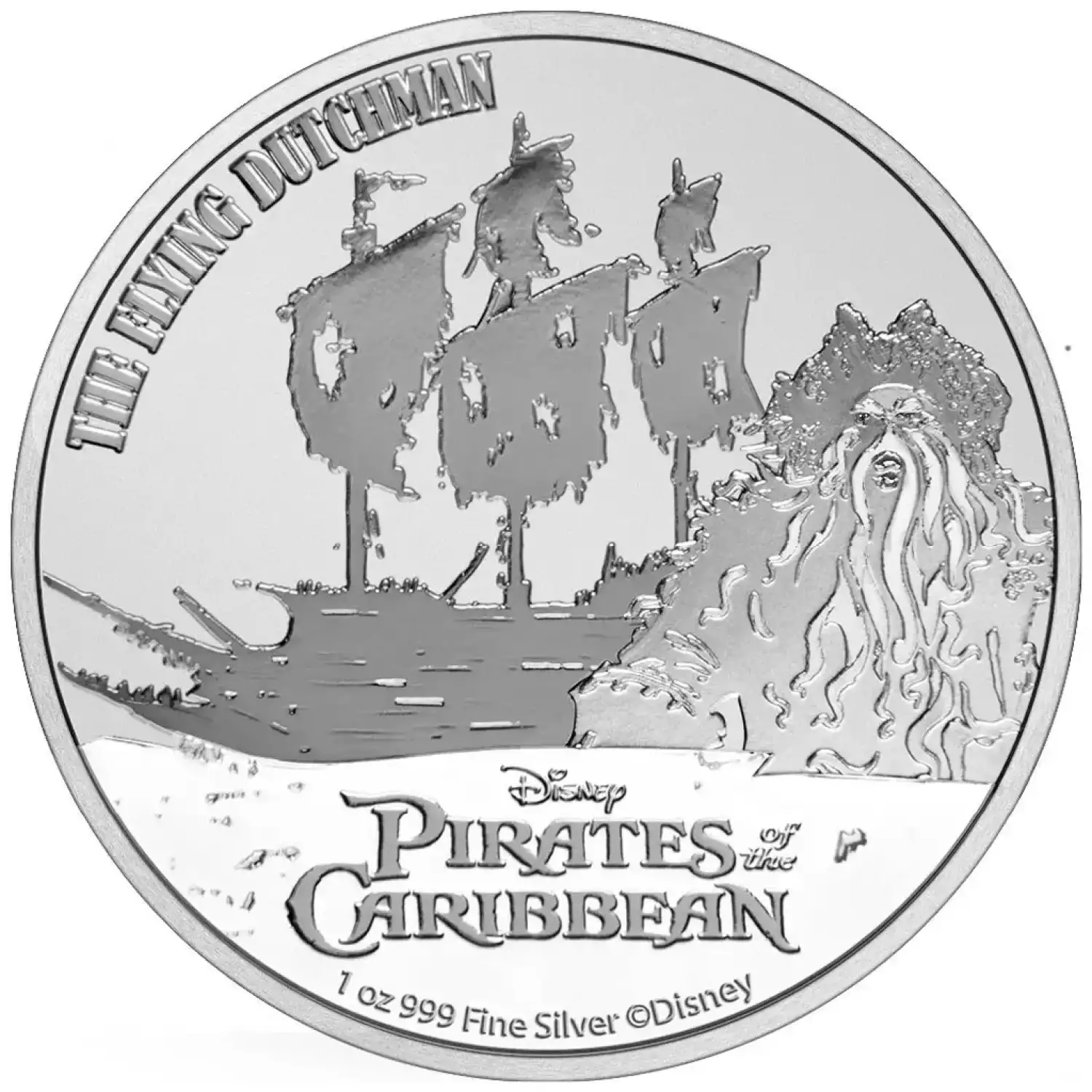 2021 1 oz $2 NZD Niue Silver The Flying Dutchman Pirates of the Caribbean Coin BU (1)
