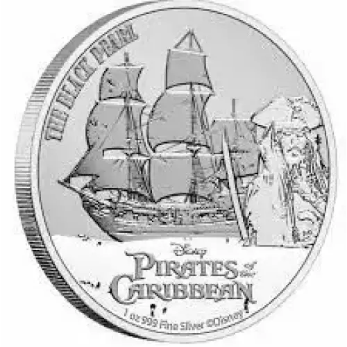 2021 1 oz $2 NZD Niue Silver The Flying Dutchman Pirates of the Caribbean Coin BU (2)