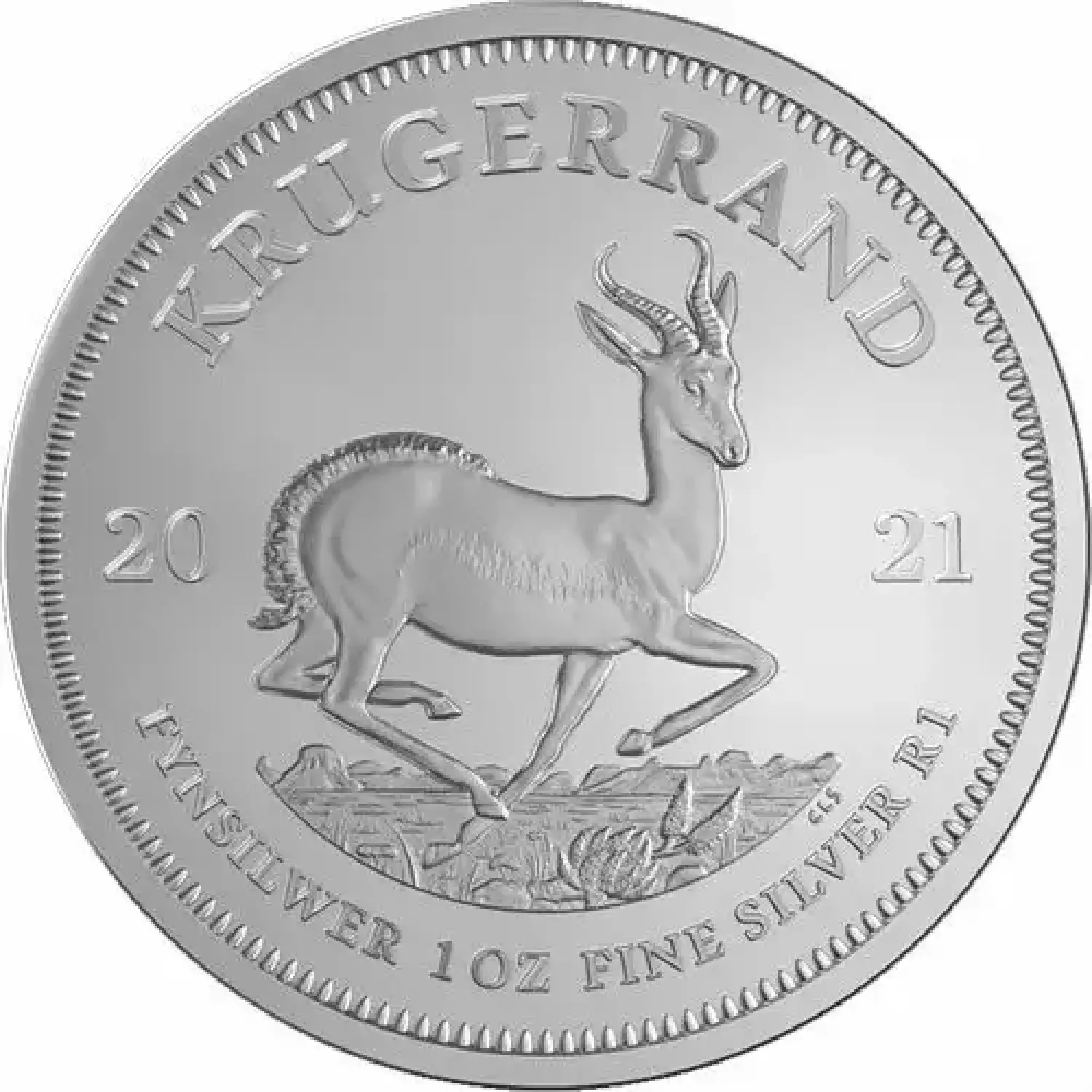 2021 1 oz South African Silver Krugerrand Coin (BU)