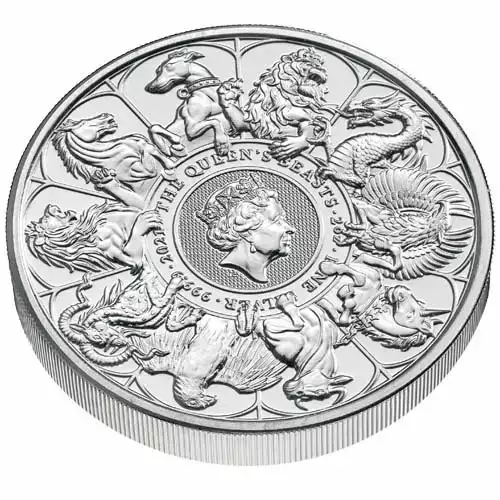 2021 2 oz British Silver Queen’s Beast Collection Coin (BU) (3)