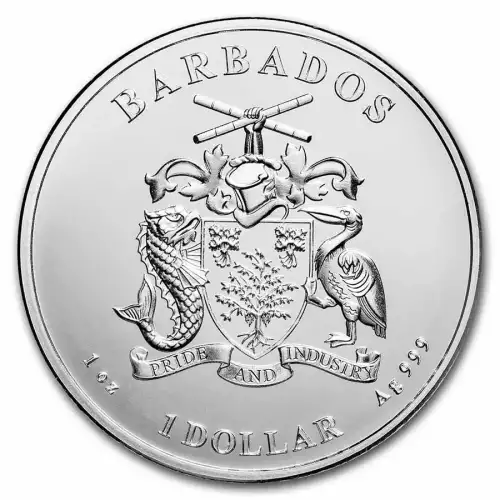 2021 Barbados 1 oz Silver Caribbean Octopus BU (2)