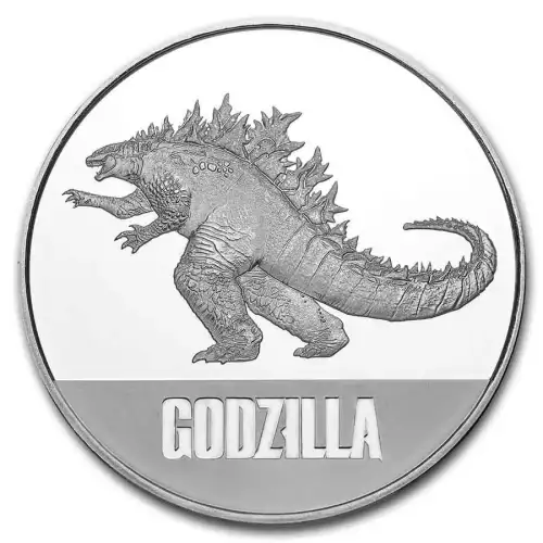 2021 Niue 1 oz Silver $2 Godzilla Coin