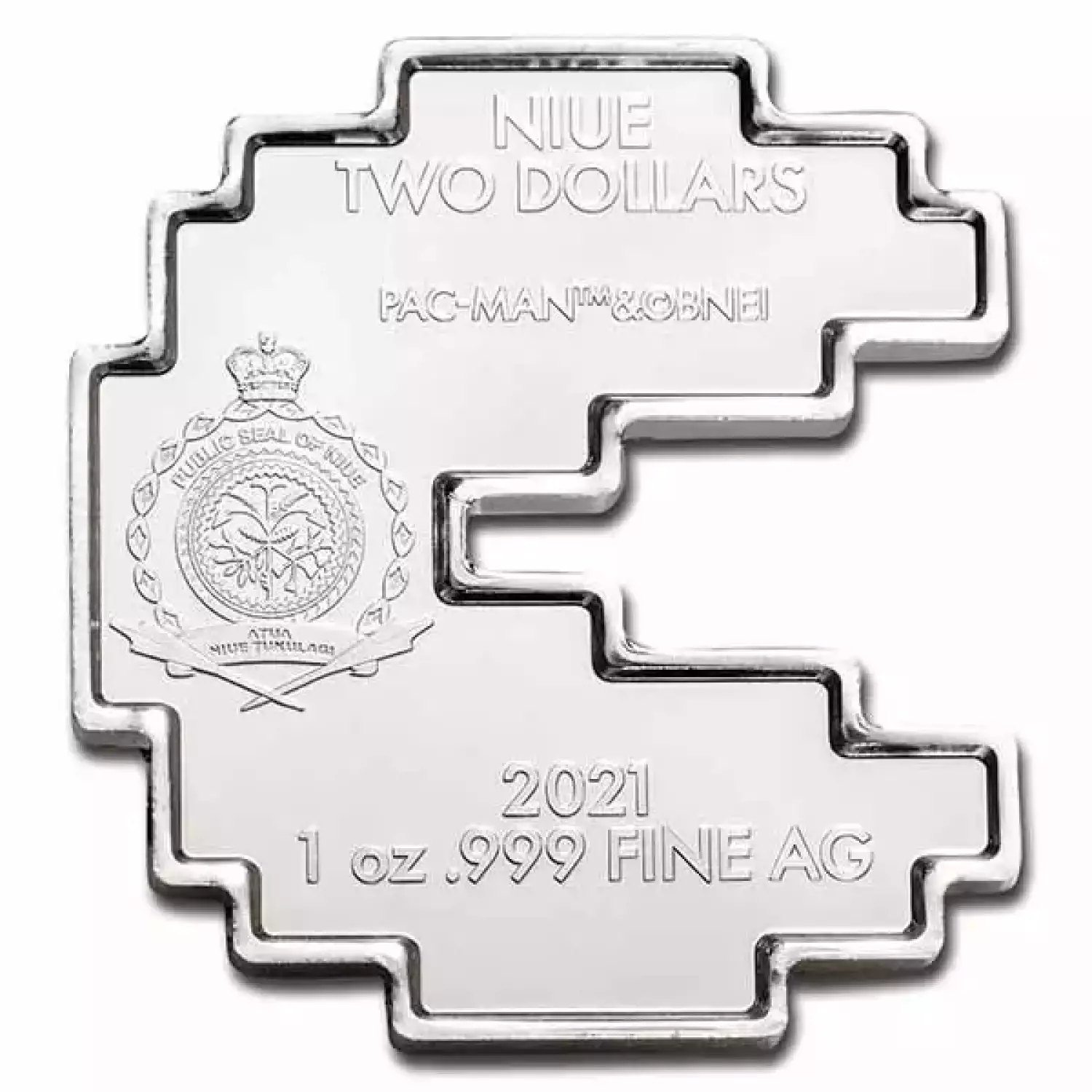 2021 Niue 1 oz Silver $2 PAC-MAN™ Shaped PAC-STACK Stackable Coin (2)