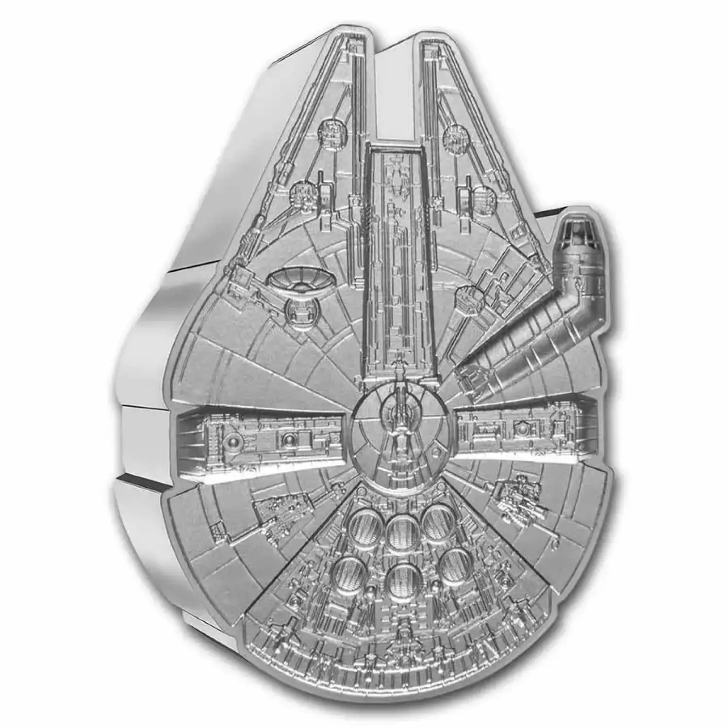 2021 Niue 1 oz Silver $2 Star Wars Millennium Falcon Shaped Coin (2)