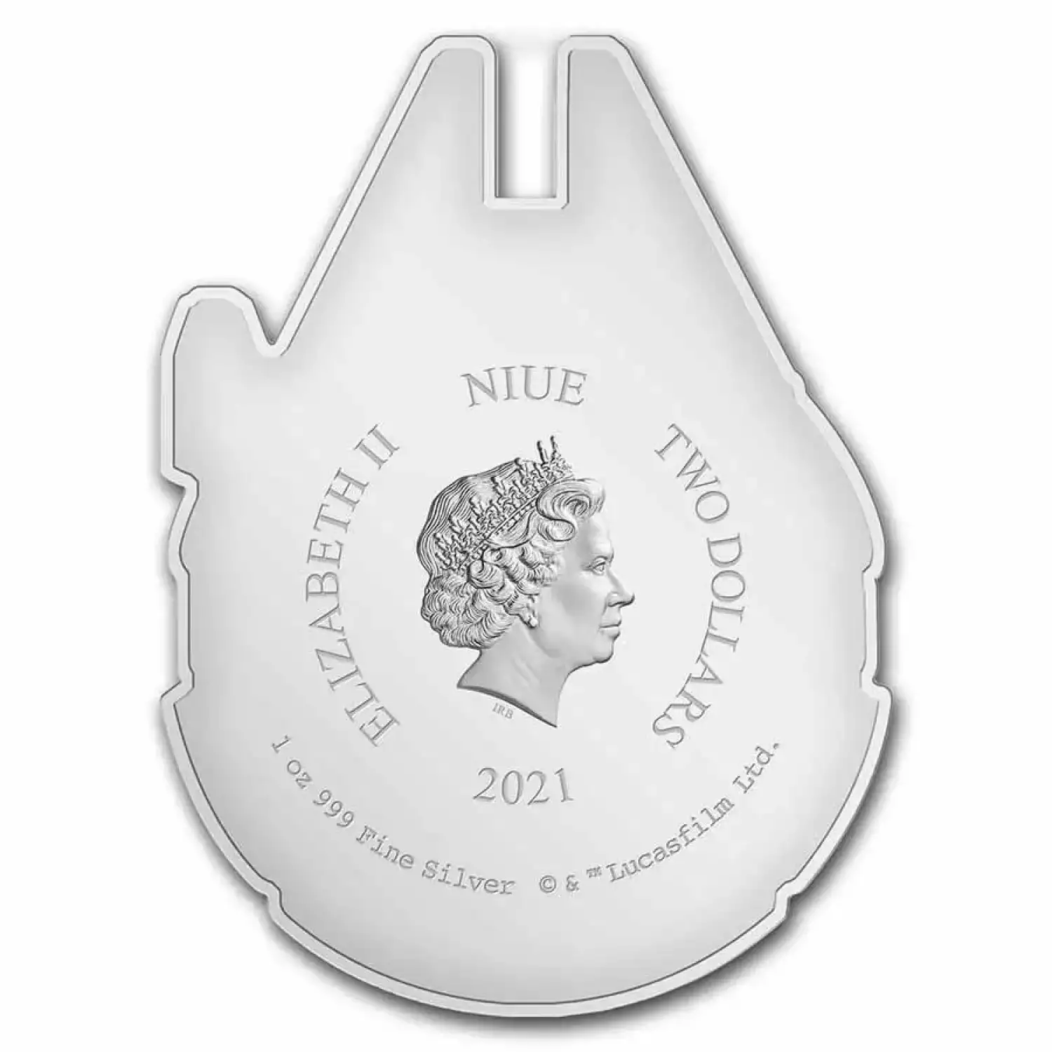 2021 Niue 1 oz Silver $2 Star Wars Millennium Falcon Shaped Coin (3)