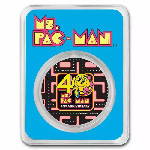 2021 Niue Colorized 1 oz Ag $2 Ms.PAC-MAN™ 40th Anniversary BU (1)