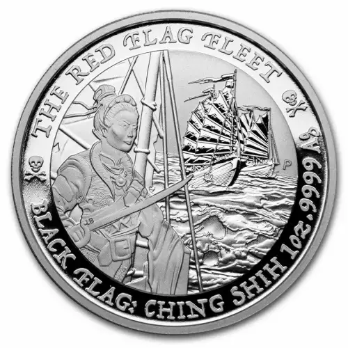 2021 TUVALU Black Flag Series 1 oz Silver Coin (The Red Flag Fleet)