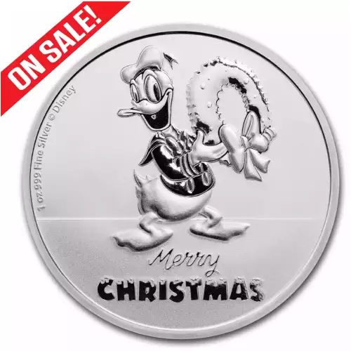 2022 Niue 1 oz Silver $2 Disney Donald Duck Christmas BU (3)
