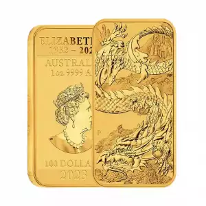2023 Australia 1 oz Gold Dragon Rectangular Coin BU