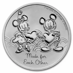 2023 Niue 1 oz Silver $2 Mickey & Minnie: Made for Each Other BU