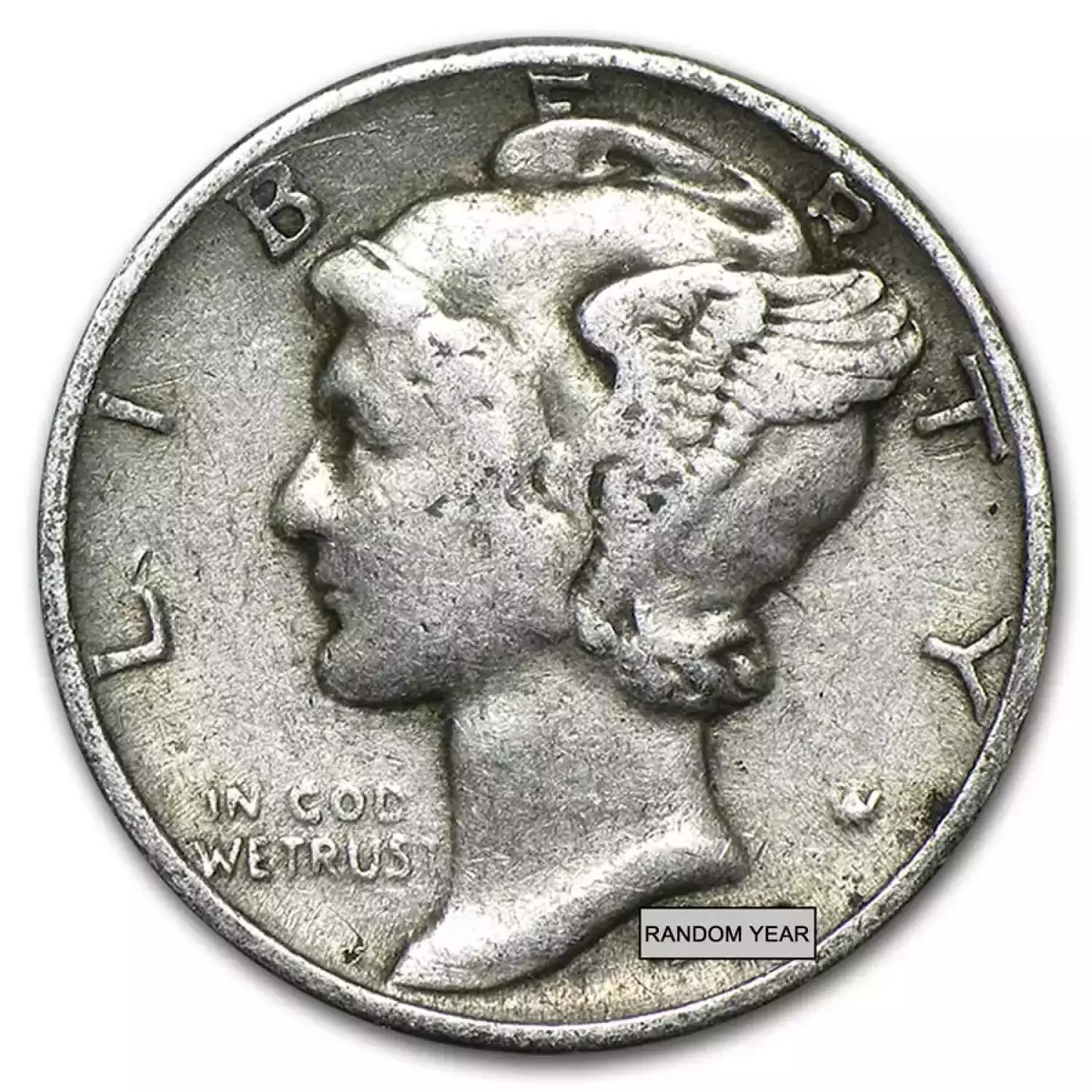 90% Silver Mercury Dime 50-Coin Roll Avg Circ (2)
