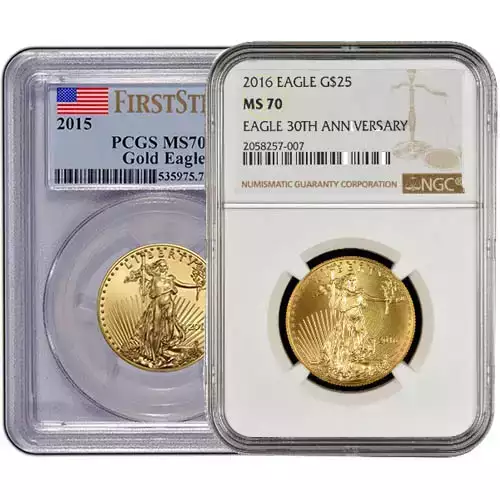 Any Year 1/2 oz American Gold Eagle MS70 (Varied Label, PCGS or NGC) (1)