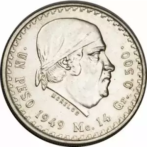 Any Year Mexican Un Peso Coin 1947-1949 (.230 ASW) (1)