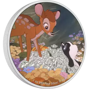 Disney bambi 80th Anniversary- 2022 1oz Bambi and Flower Silver Coin (2)