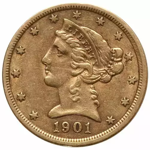 Pre-33 $5 Liberty Gold Half Eagle Coin (VF)