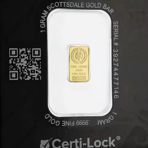 Scottsdale Mint 1 g Lion Gold Bar (4)