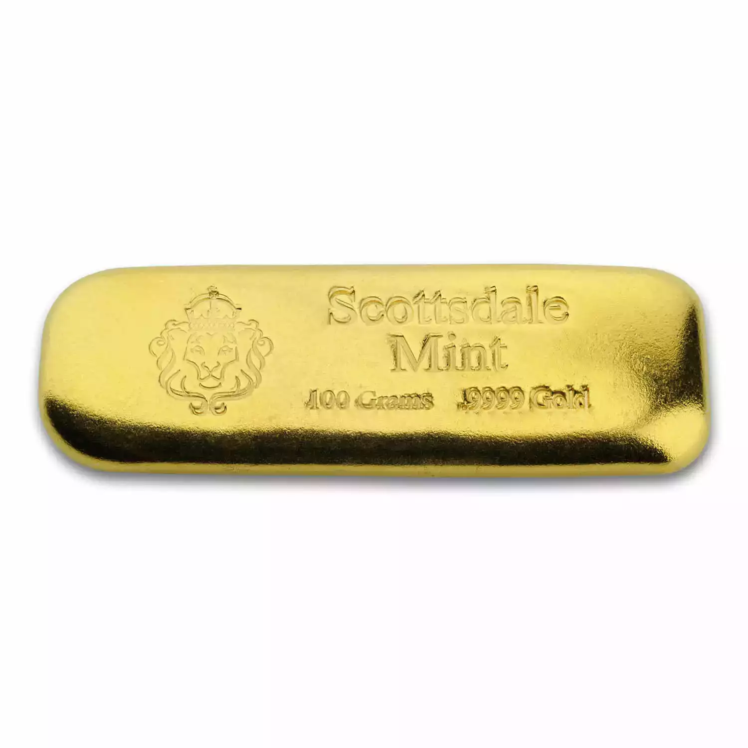 Scottsdale Mint 100gram Gold Lion Cast Bar (2)